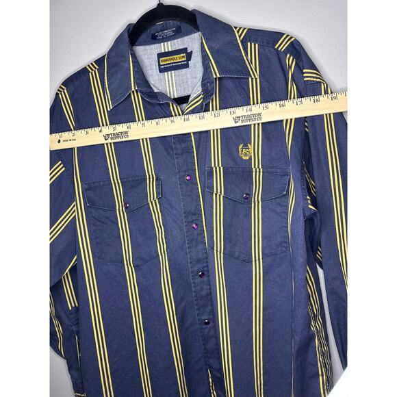 Panhandle Men's Medium Slim Fit Stripe Long Sleeve Western Snap Shirt - Picture 13 of 15